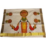 Traditional Kathakali Mural Kasavu Saree